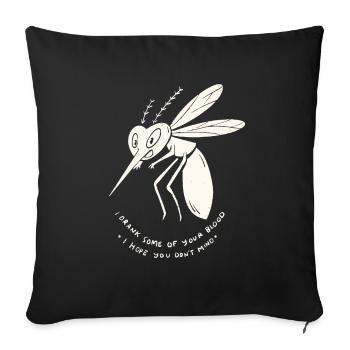 Moskito Blood Sucker Design for a Mosquito Catcher - Throw Pillow Cover 17.5” x 17.5” - black - Front