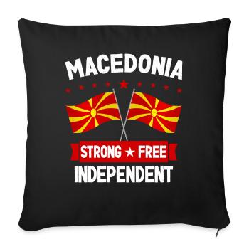 Macedonia - Throw Pillow Cover 17.5” x 17.5” - black - Front
