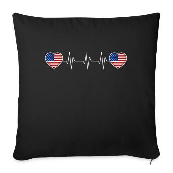 America - Throw Pillow Cover 17.5” x 17.5” - black - Front