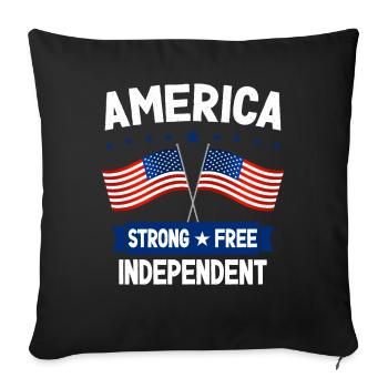 America - Throw Pillow Cover 17.5” x 17.5” - black - Front