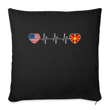 Macedonia - Throw Pillow Cover 17.5” x 17.5” - black - Front