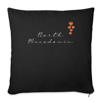 North Macedonia - Throw Pillow Cover 17.5” x 17.5” - black - Front