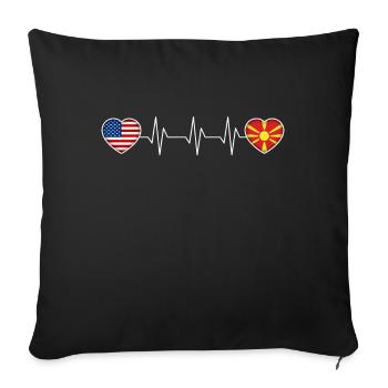 North Macedonia - Throw Pillow Cover 17.5” x 17.5” - black - Front