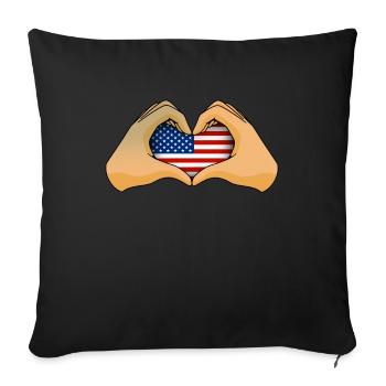 America - Throw Pillow Cover 17.5” x 17.5” - black - Front