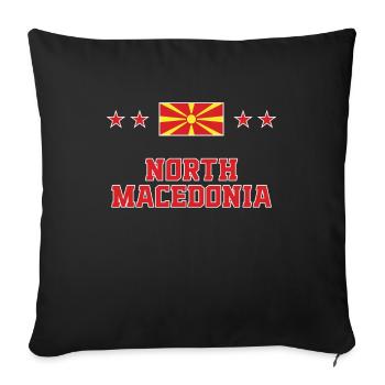 North Macedonia - Throw Pillow Cover 17.5” x 17.5” - black - Front