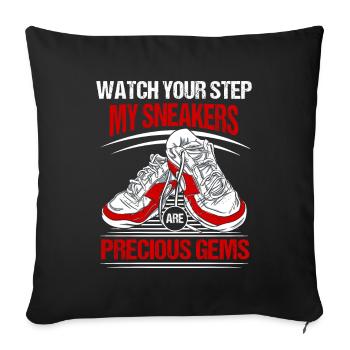 Shoe Collector Shoemaker Sneaker Addict Shoe Lover - Throw Pillow Cover 17.5” x 17.5” - black - Front