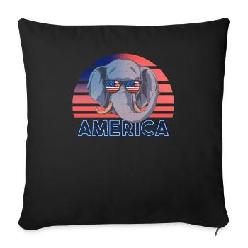 America - Throw Pillow Cover 17.5” x 17.5” - black - Front