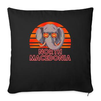 North Macedonia - Throw Pillow Cover 17.5” x 17.5” - black - Front