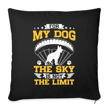 Parachute Military Skydiving Airborne Paratrooper - Throw Pillow Cover 17.5” x 17.5” - black - Front