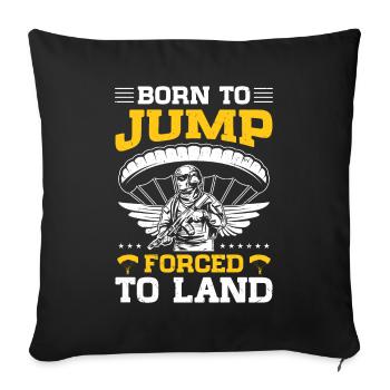 Parachute Military Skydiving Airborne Paratrooper - Throw Pillow Cover 17.5” x 17.5” - black - Front