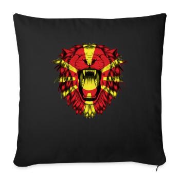 North Macedonia - Throw Pillow Cover 17.5” x 17.5” - black - Front
