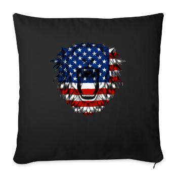 America - Throw Pillow Cover 17.5” x 17.5” - black - Front
