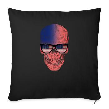 America - Throw Pillow Cover 17.5” x 17.5” - black - Front
