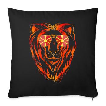 North Macedonia - Throw Pillow Cover 17.5” x 17.5” - black - Front