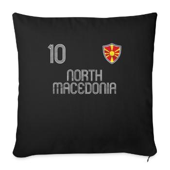 North Macedonia - Throw Pillow Cover 17.5” x 17.5” - black - Front