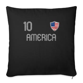 America - Throw Pillow Cover 17.5” x 17.5” - black - Front