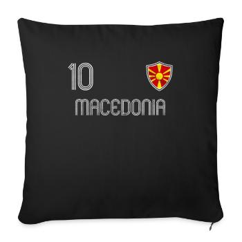 Macedonia - Throw Pillow Cover 17.5” x 17.5” - black - Front