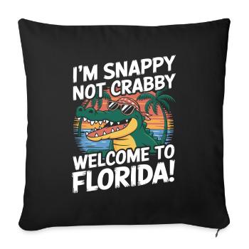 Alligator Crocodile Flordia - Throw Pillow Cover 17.5” x 17.5” - black - Front