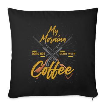 Hunting - Throw Pillow Cover 17.5” x 17.5” - black - Front
