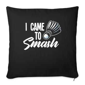Badminton - Throw Pillow Cover 17.5” x 17.5” - black - Front