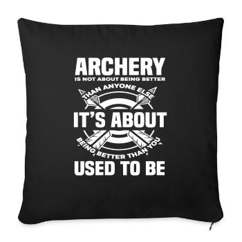 Archery Bow - Throw Pillow Cover 17.5” x 17.5” - black - Front