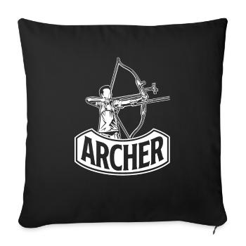 Bow Archer - Throw Pillow Cover 17.5” x 17.5” - black - Front
