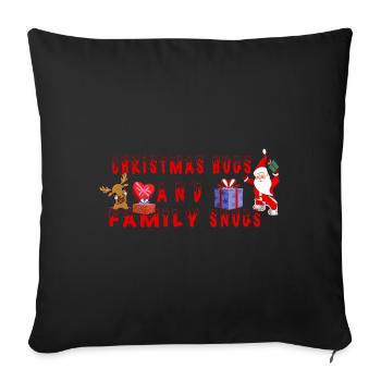 Hugs and snugs of Christmas - Throw Pillow Cover 17.5” x 17.5” - black - Front