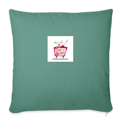sassnsips com drinksfriendstelevision - Throw Pillow Cover 17.5” x 17.5”