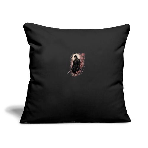 Samurai cherry blossoms - Throw Pillow Cover 17.5” x 17.5”