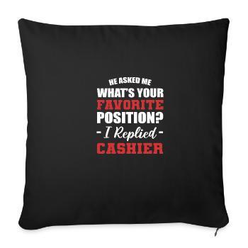 Favorite Position Diligent Staff Gift - Throw Pillow Cover 17.5” x 17.5” - black - Front