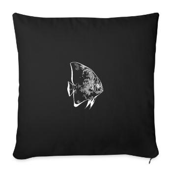 Elegant Vintage Batfish - Throw Pillow Cover 17.5” x 17.5” - black - Front