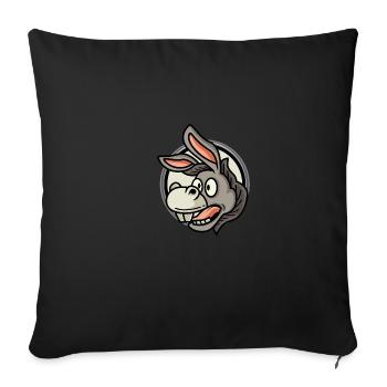 Funny Donkey Farmer Gift - Throw Pillow Cover 17.5” x 17.5” - black - Front