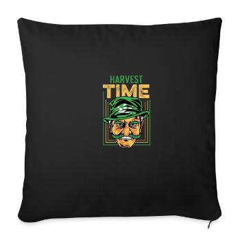 Harvest Time Stoner Gift - Throw Pillow Cover 17.5” x 17.5” - black - Front