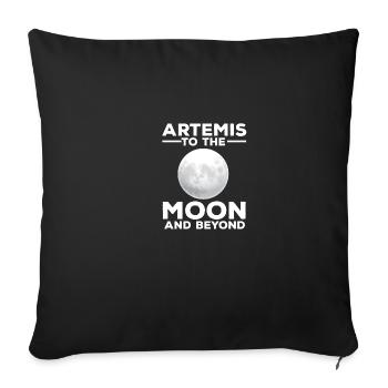 Artemis Funny Quote Rocket Launch Mission To The M - Throw Pillow Cover 17.5” x 17.5” - black - Front