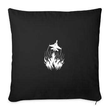 Fire Fighter Plane Model Airplane Model Airplane - Throw Pillow Cover 17.5” x 17.5” - black - Front