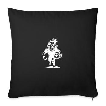 Grinning Referee With Ball - Throw Pillow Cover 17.5” x 17.5” - black - Front