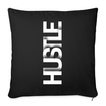 Stacked Glyph Grid - Throw Pillow Cover 17.5” x 17.5” - black - Front