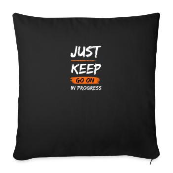 VêtementnoirAvec un design blanc - Throw Pillow Cover 17.5” x 17.5” - black - Front