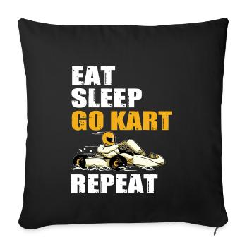 Go Kart - Throw Pillow Cover 17.5” x 17.5” - black - Front