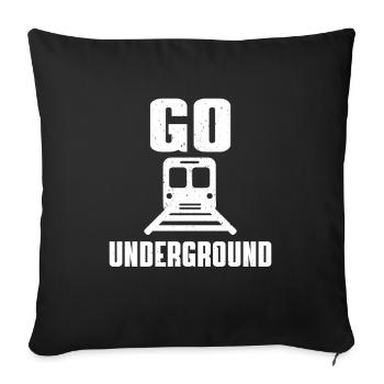 Go Underground Subway - Throw Pillow Cover 17.5” x 17.5” - black - Front