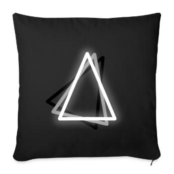 Apex Triad Glyph - Throw Pillow Cover 17.5” x 17.5” - black - Front