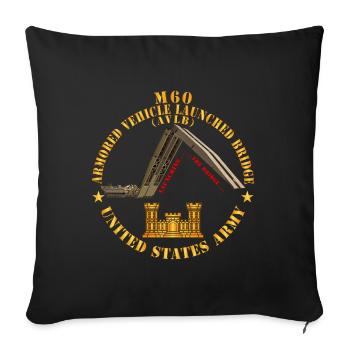 Armoured Vehicle Launcher Bridge AVLB Launching X - Throw Pillow Cover 17.5” x 17.5” - black - Front