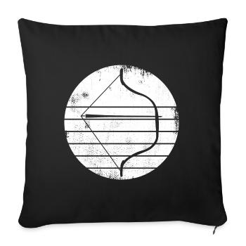 Bow and Arrow Sketch - Throw Pillow Cover 17.5” x 17.5” - black - Front