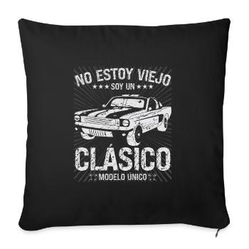 No Estoy Viejo Soy un Clasico Modelo Unico - Throw Pillow Cover 17.5” x 17.5” - black - Front