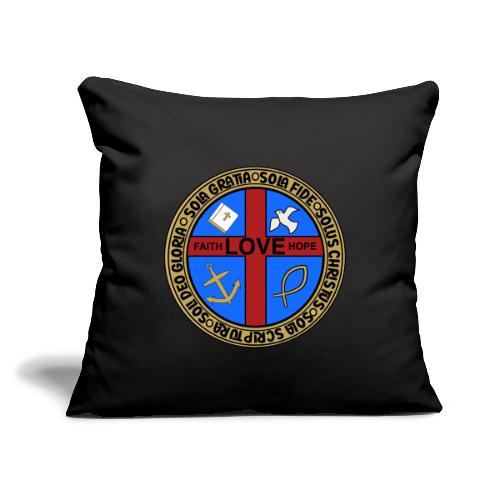 Five Solas Faith Hope Love Shirt–Christian Symbols - Throw Pillow Cover 17.5” x 17.5”