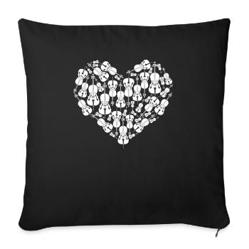 Cello gift idea for Cello Player - Throw Pillow Cover 17.5” x 17.5” - black - Front