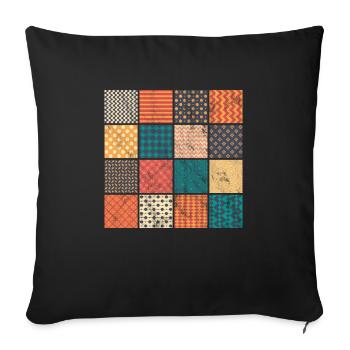 Quilting Quilt Pattern Patchwork Hobby Crafting - Throw Pillow Cover 17.5” x 17.5” - black - Front