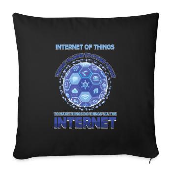 Internet Of Things IOT Machine Learning Cloud Gift - Throw Pillow Cover 17.5” x 17.5” - black - Front