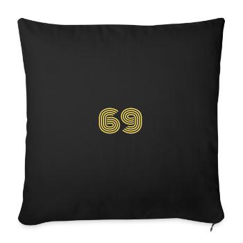 Golden 69 Orbit Glyph - Throw Pillow Cover 17.5” x 17.5” - black - Front