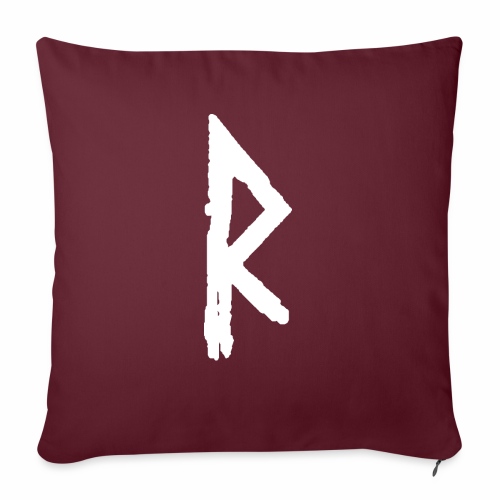 Elder Futhark Rune Raidho - Letter R - Throw Pillow Cover 17.5” x 17.5”